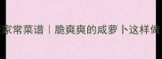咸萝卜低盐健康家常菜谱脆爽爽的咸萝卜这样做全家抢着吃