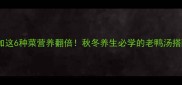 老鸭汤加这6种菜营养翻倍秋冬养生必学的老鸭汤搭配秘籍