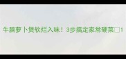 牛腩萝卜煲软烂入味3步搞定家常硬菜
