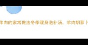 胡萝卜炖羊肉的家常做法冬季暖身滋补汤羊肉胡萝卜黄金搭配